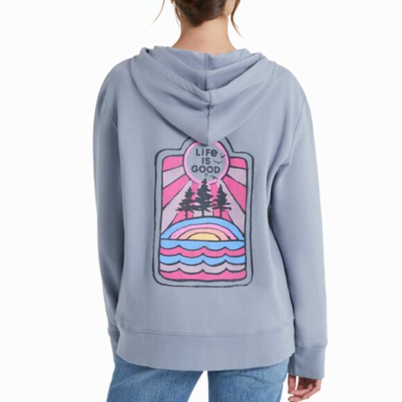 Life Is Good Tops - Women's LIG Golden Landscape Simply True Fleece Zip Hoodie